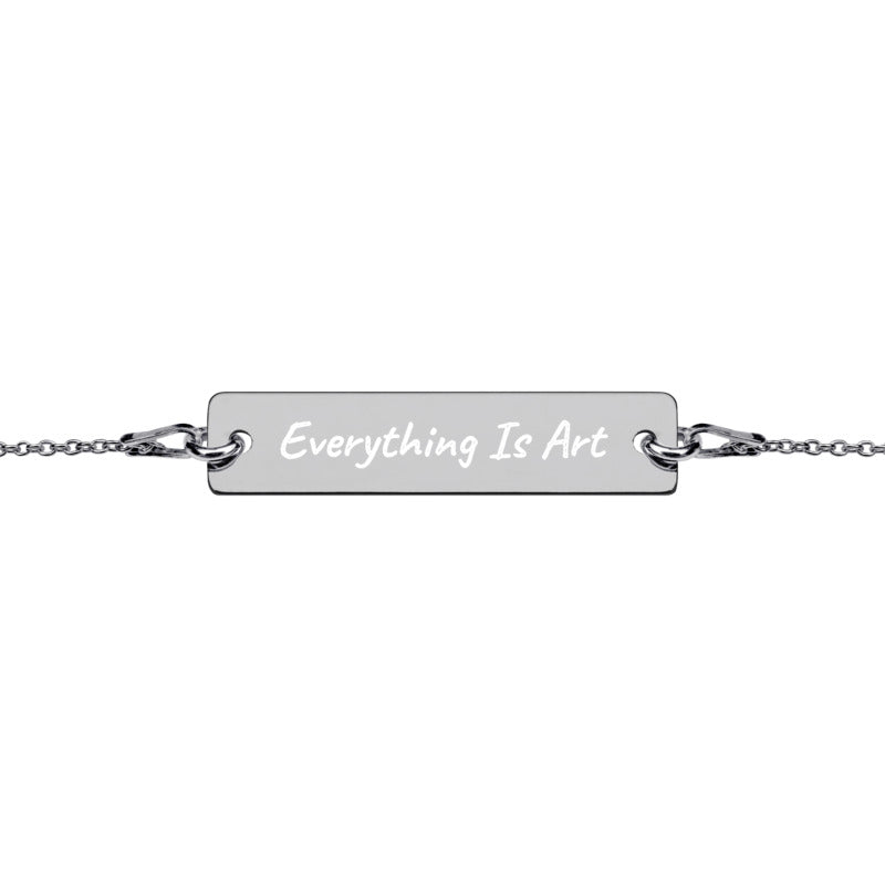 Engraved Silver Bar Chain Bracelet